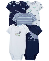 Baby 7-Piece Dinosaur  Short-Sleeve Bodysuits & Pull-On Pants Set