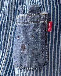 Baby Bear Pocket Hickory Striped Pants - Blue
