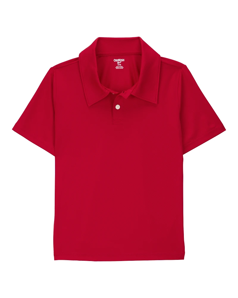Kid Active Uniform Polo Shirt in Moisture Wicking BeCool™ Fabric - Red