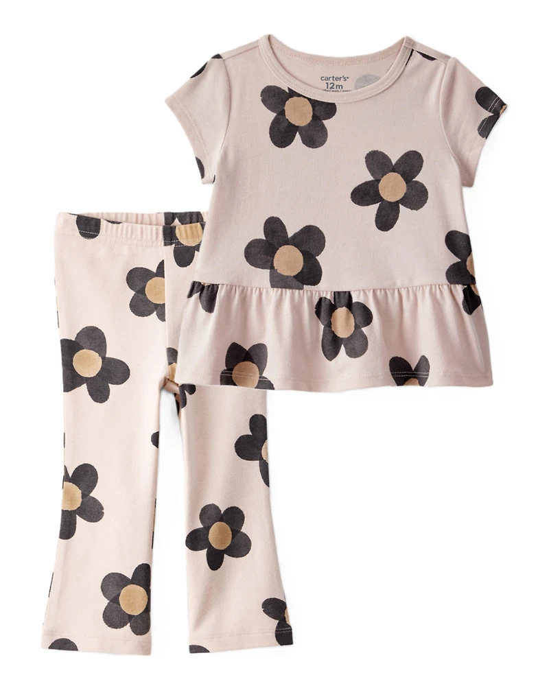 Baby Girl 2-Piece French Terry Hoodie & Pull-On Pants Set - Multi