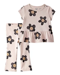 Baby Girl 2-Piece French Terry Hoodie & Pull-On Pants Set - Multi