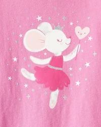 Toddler Girl Ballerina Long-Sleeve Graphic Tee - Pink