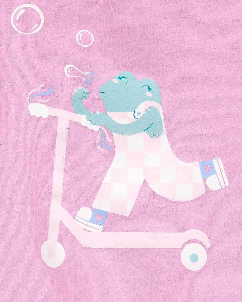 Toddler Girl Scooter Frog Short-Sleeve Graphic Tee - Pink