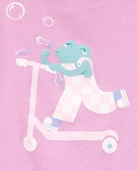 Toddler Girl Scooter Frog Short-Sleeve Graphic Tee - Pink