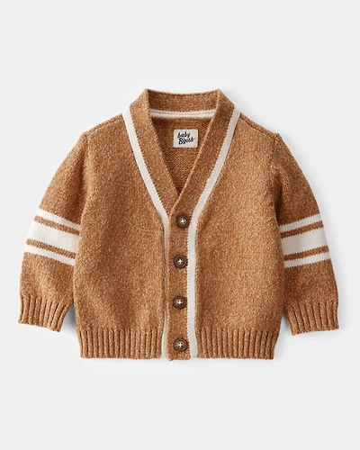 Baby Varsity Button-Down Sweater - Brown
