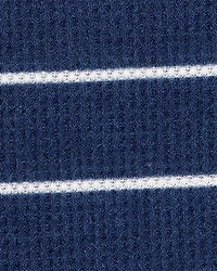 Toddler Boy Striped Loose Fit Waffle Knit 2-Piece Pajamas - Navy