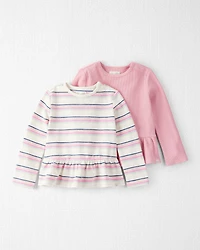 Toddler Girl 2-Pack Tees Made with Organic Cotton
