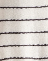 Baby Boy Striped Cotton Long-Sleeve Jumpsuit - White