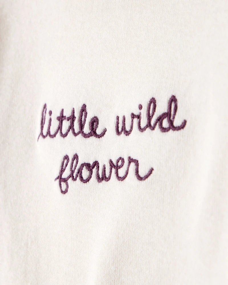 Baby Girl 3-Piece Floral Long-Sleeve Bodysuit & Pant Set - Purple/White