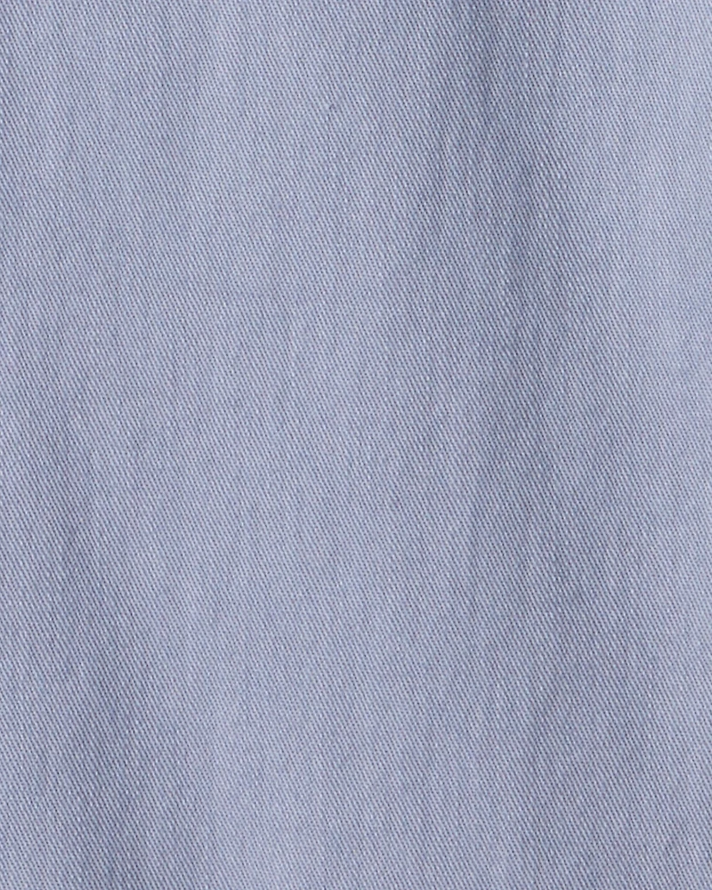 Girls Button-Front Straight Leg Pants - Grey
