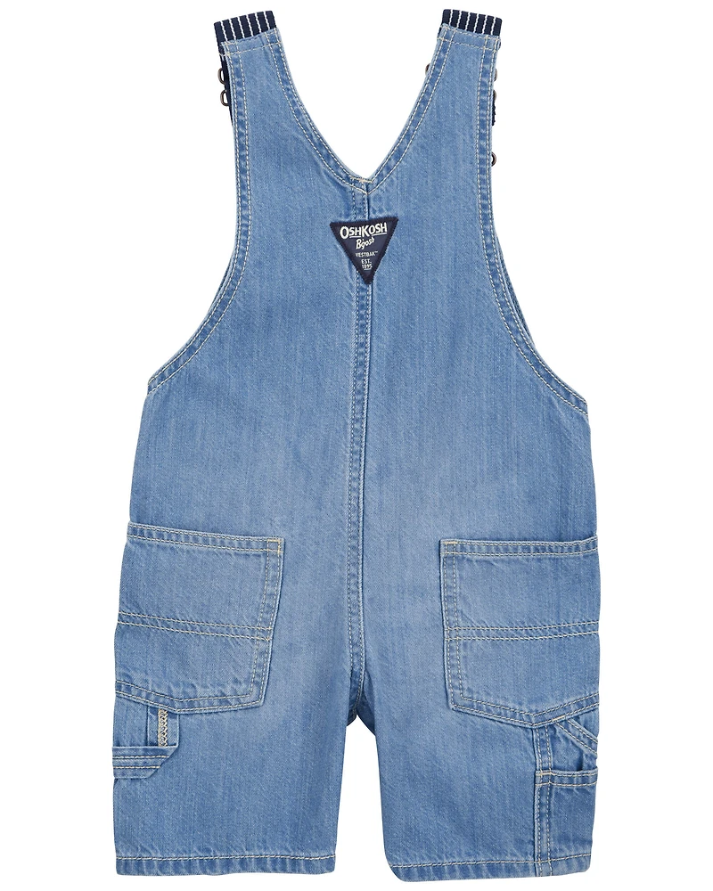 Toddler Denim Shortalls - Blue