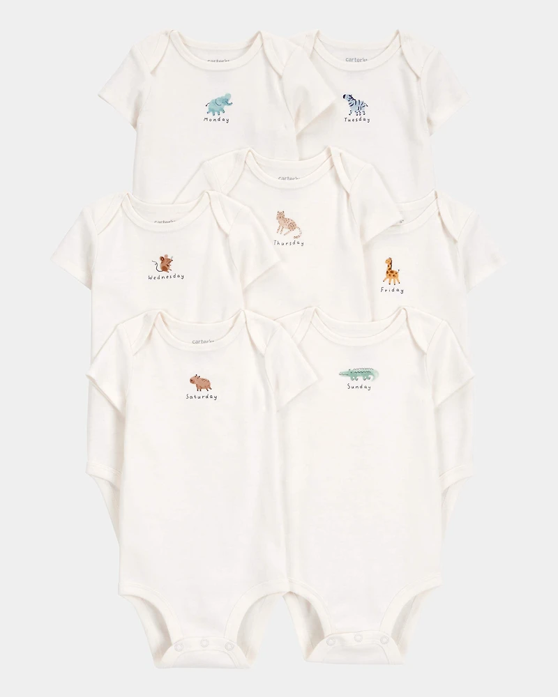 Baby 11-Piece Days Of The Week Short-Sleeve Bodysuits & Pull-On Pants Set - Ivory/Grey