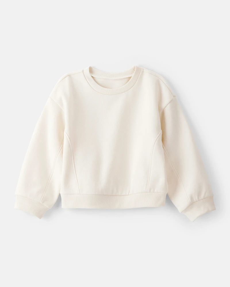 Toddler Girl DayDream Fleece Pullover Sweatshirt - White