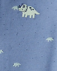 Baby Boy Dino Print 100% Cotton Long-Sleeve Sleep & Play - Navy Blue
