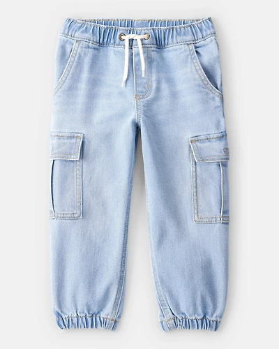 Toddler Boy Mid-Rise Denim Cargo Joggers - Blue