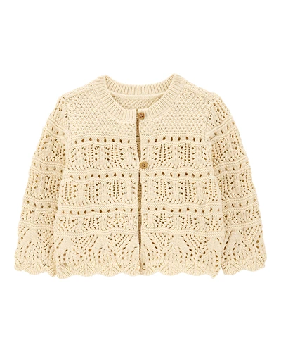 Baby Pointelle Cardigan - Cream