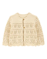 Baby Pointelle Cardigan - Cream