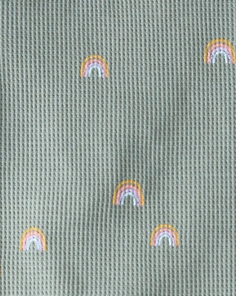 Toddler Organic Cotton Waffle Knit Set in Magical Rainbow Print