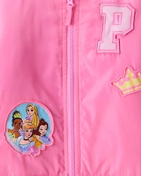 Toddler Girl Disney© Princess Long-Sleeve Varsity Jacket - Pink