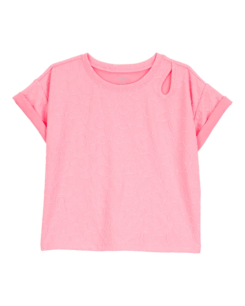 Girls Solid Short-Sleeve Tee - Pink