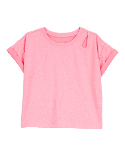 Girls Solid Short-Sleeve Tee - Pink