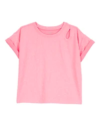 Girls Solid Short-Sleeve Tee - Pink