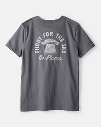 Boys Shoot For The Sky Short-Sleeve Graphic Tee - Grey