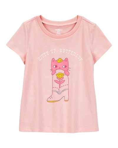 Toddler Kitty Up Buttercup Short-Sleeve Graphic Tee - Pink
