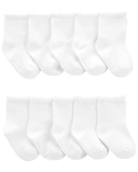 Baby 10-Pack Scallop Crew Socks
