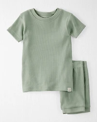 Baby Organic Cotton Ribbed Pajamas Set