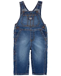 Baby Neutral Stretch Denim Classic Overalls - Dark Wash