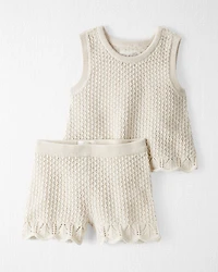 Baby Girl 2-Piece Organic Cotton Sweater Knit Set