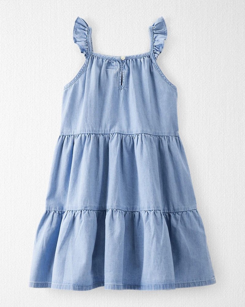 Girls Organic Cotton Chambray Dress