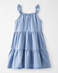 Girls Organic Cotton Chambray Dress