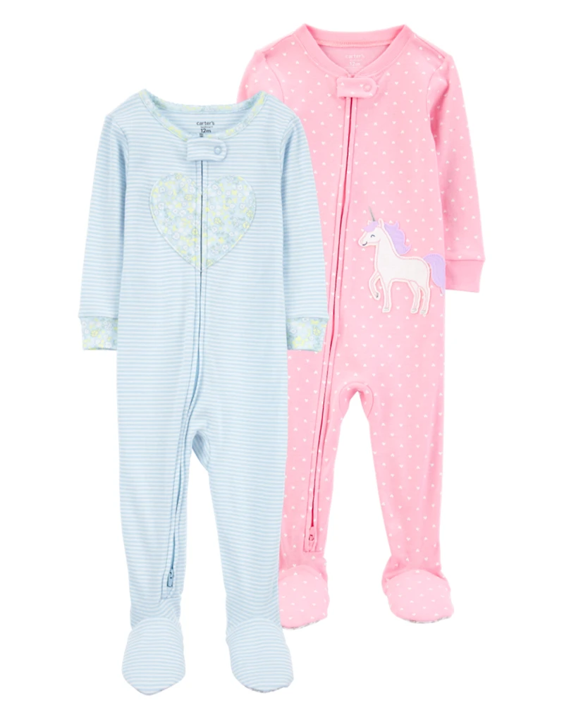 Baby 2-Pack Cotton Footie Pajamas