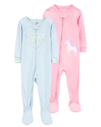 Baby 2-Pack Cotton Footie Pajamas
