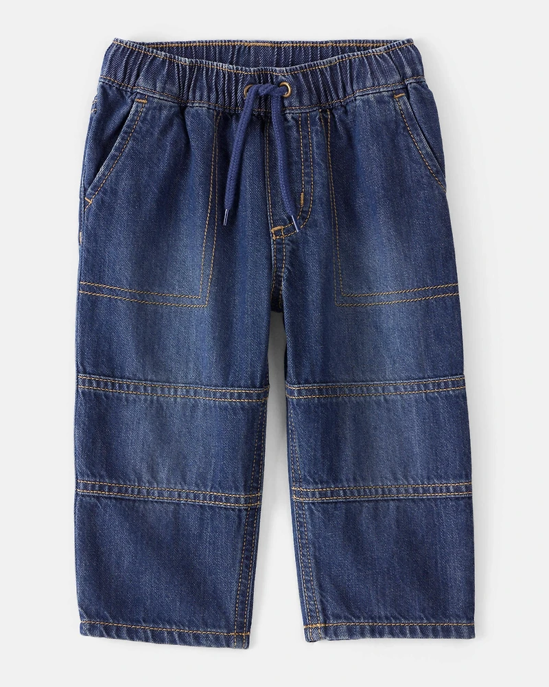 Baby Boy  Pull-On Wide-Leg Denim Jeans - Dark Wash