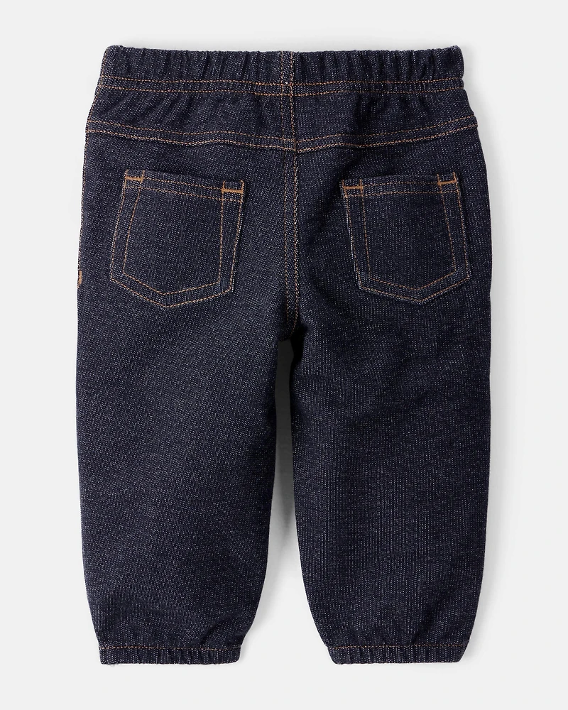 Baby Boy 3-Piece Long-Sleeve Bodysuit, Vest & Denim Pant Set