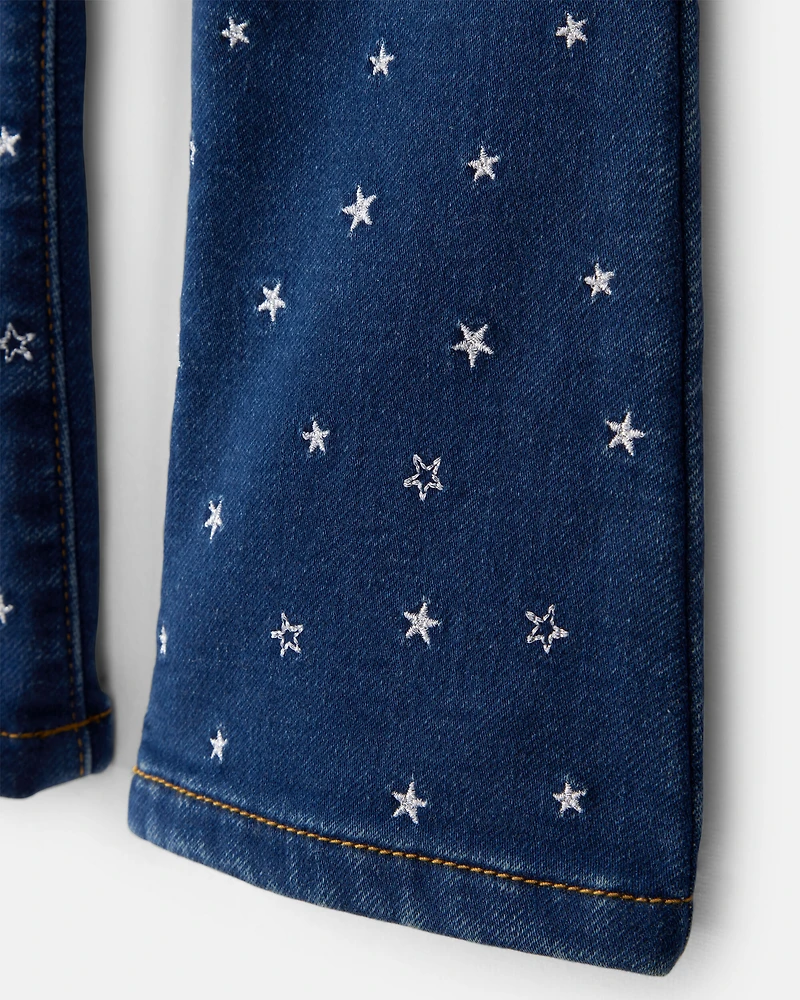 Toddler Girl Star Denim Flare Jeans - Blue