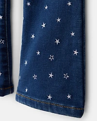 Toddler Girl Star Denim Flare Jeans - Blue