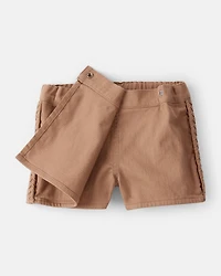 Toddler Girl 100% Cotton Skort - Brown