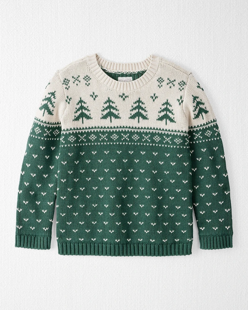 Kid Organic Cotton Evergreen Fair Isle Sweater