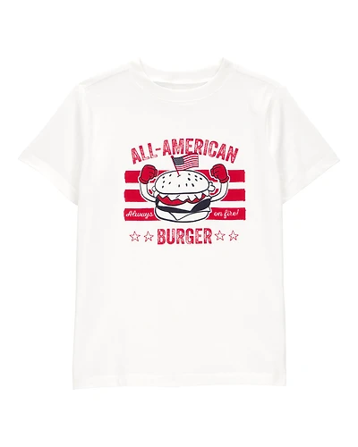 Kid All American Burger Short-Sleeve Graphic Tee - White