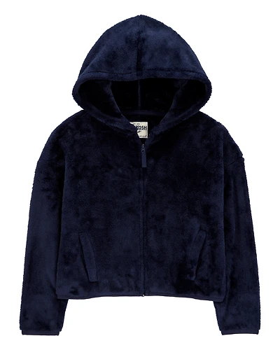 Kid Sherpa Uniform Hooded Jacket - Navy