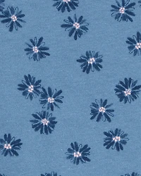 Toddler Floral Tie-Front Short-Sleeve Tee - Blue