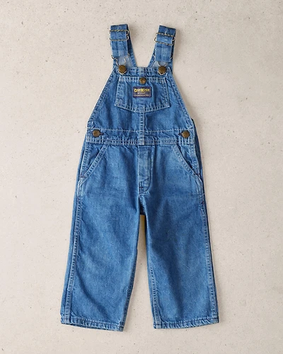 Toddler 2T Vintage Medium Wash Denim Overalls from the OshKosh Archive Release, circa 1980s