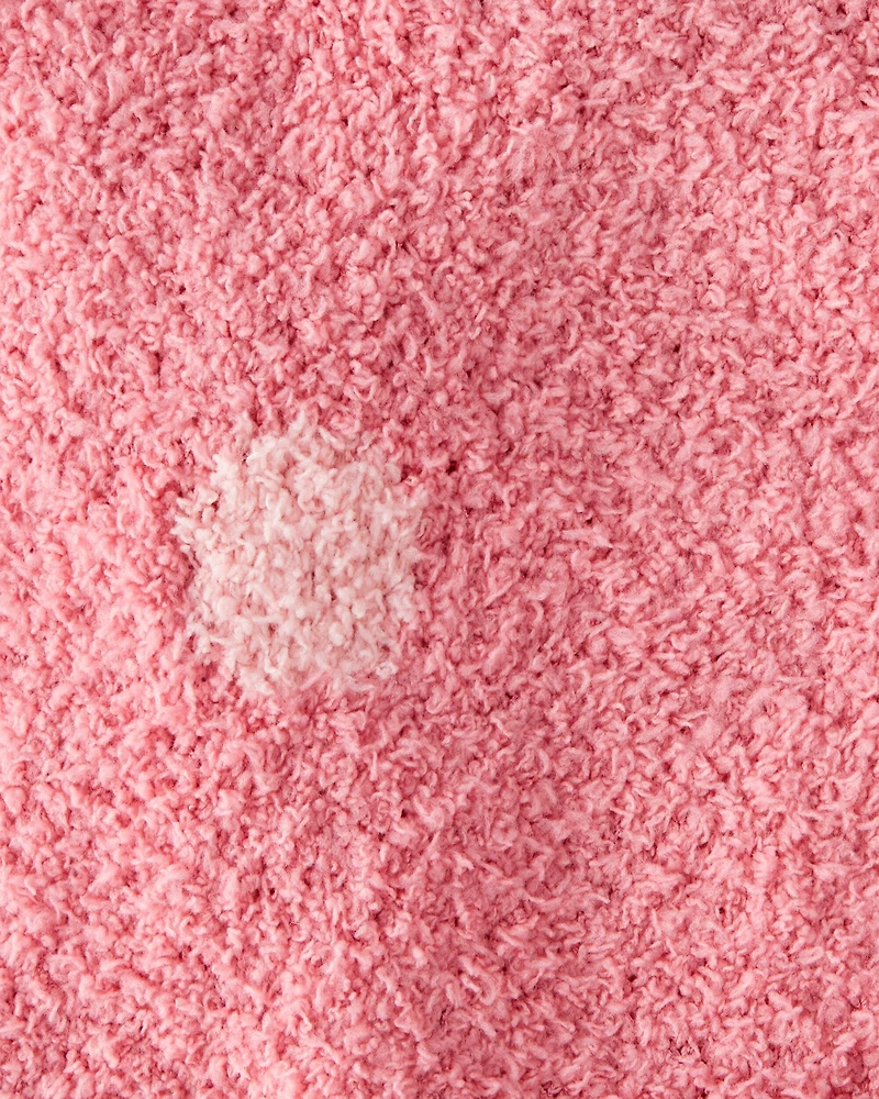 Polka Dot Plush Blanket - Pink