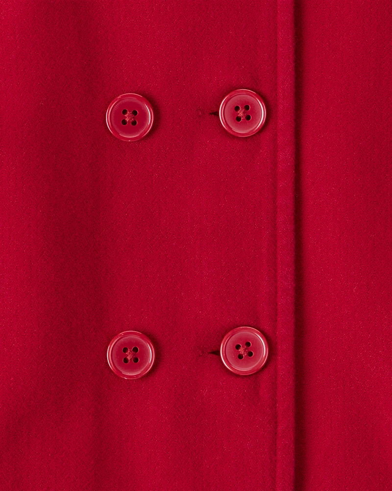 Toddler Girl Long-Sleeve Fashion Peacoat - Red