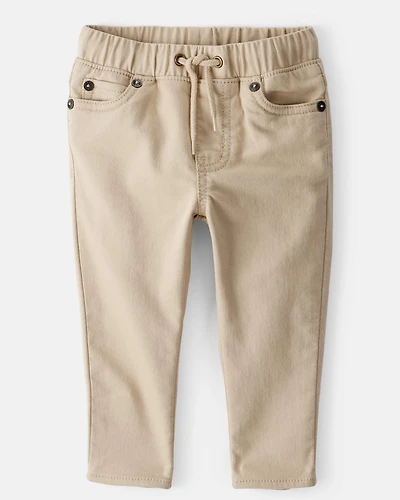 Baby Boy Cotton Pull-On Fashion Pants - Tan