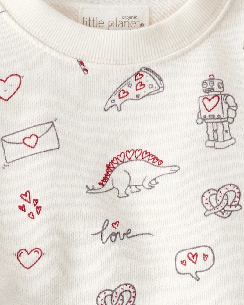 Toddler 2-Piece Organic Cotton Set in Little Loves Print